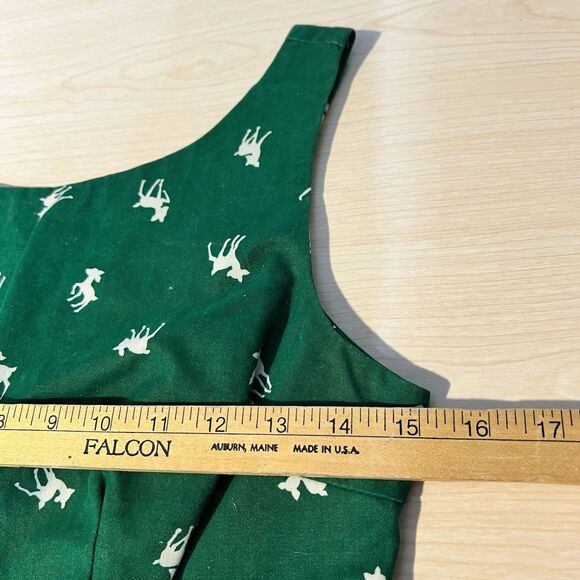 Cissy’s May Green Girls Dress M Holiday White Deers 100% Cotton Christmas - Picture 6 of 9